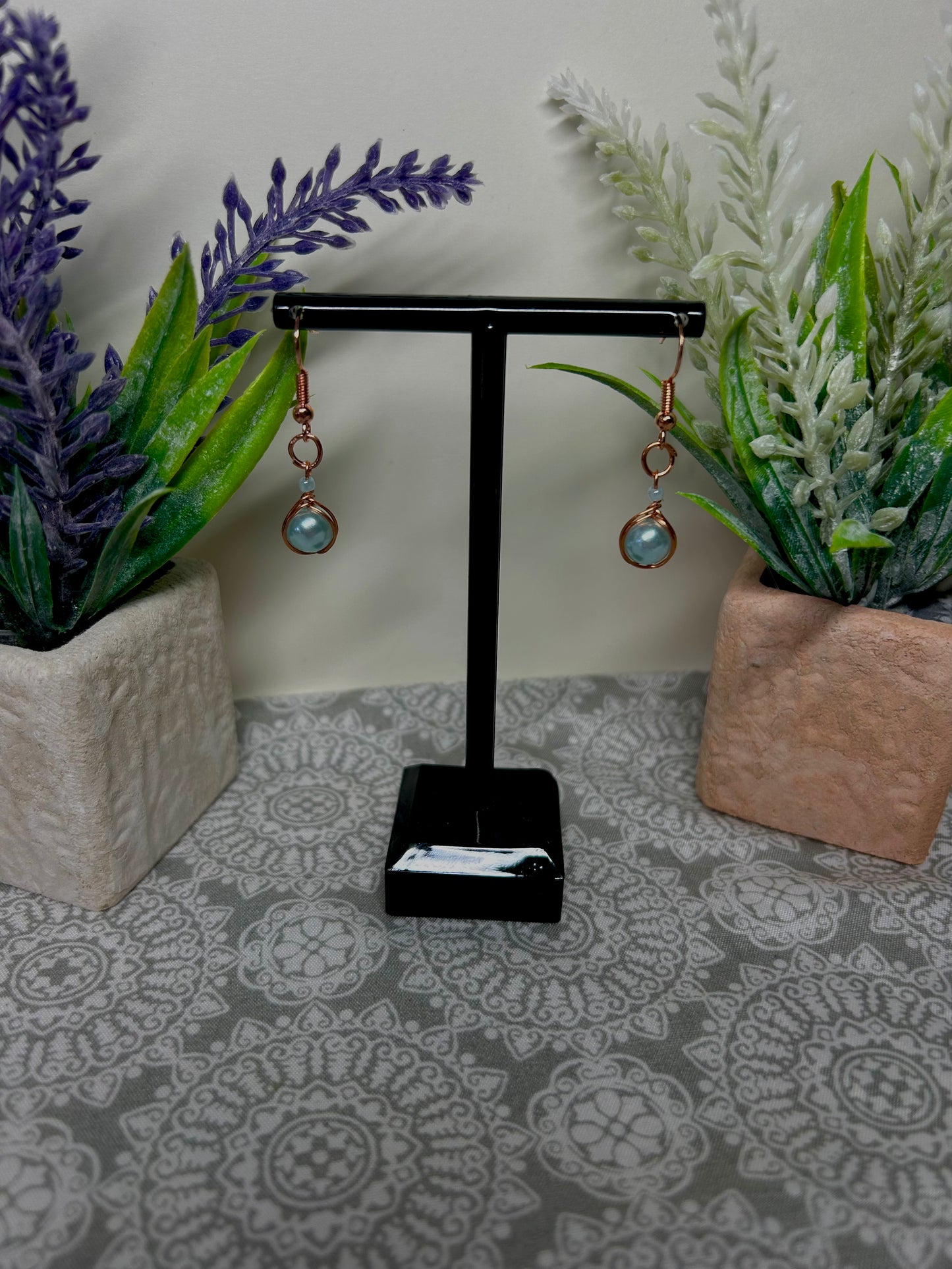 Amazonite and Angel Blue Earring and Necklace Set