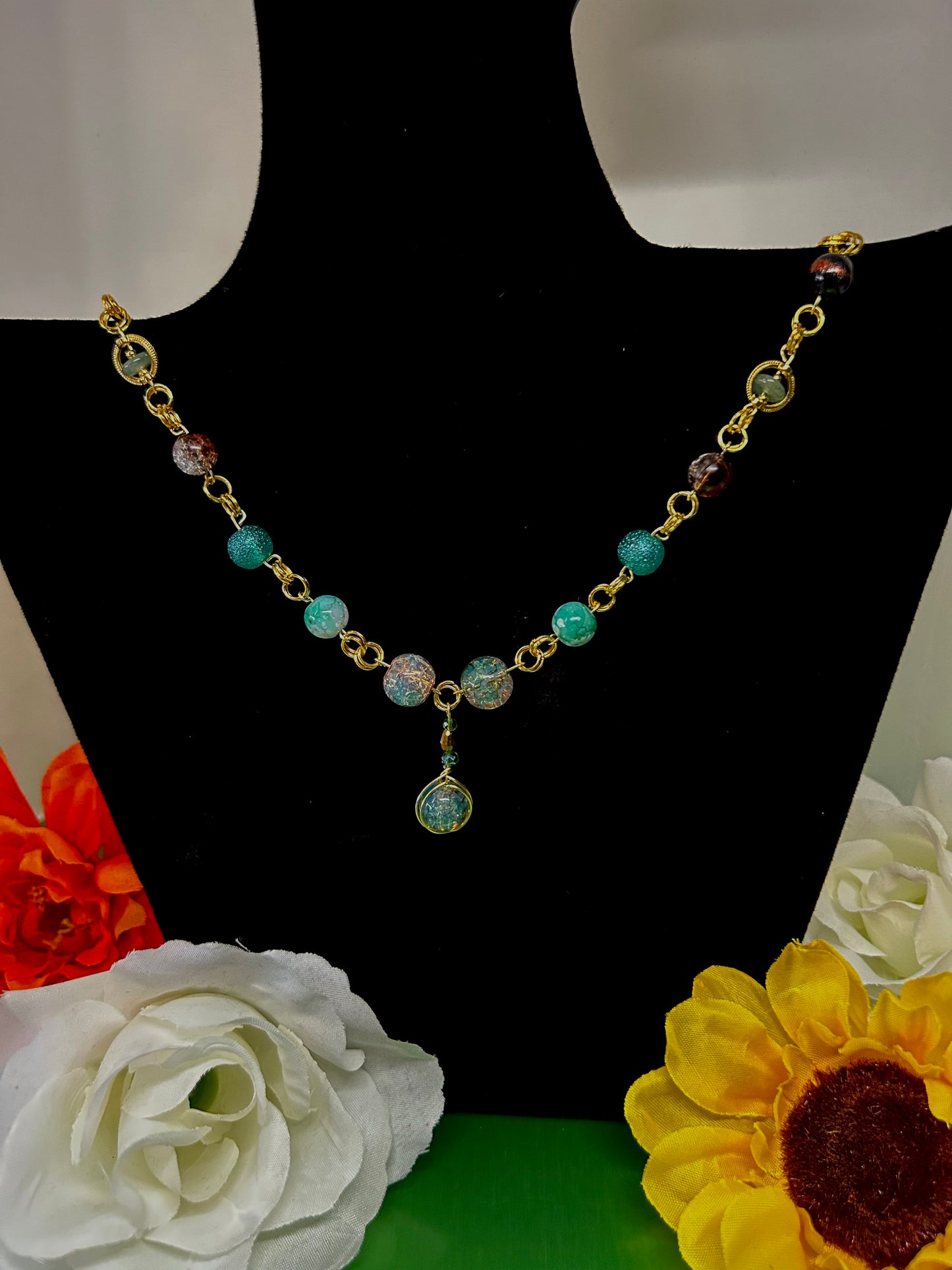 Neutral Rainforest Cluster Necklace