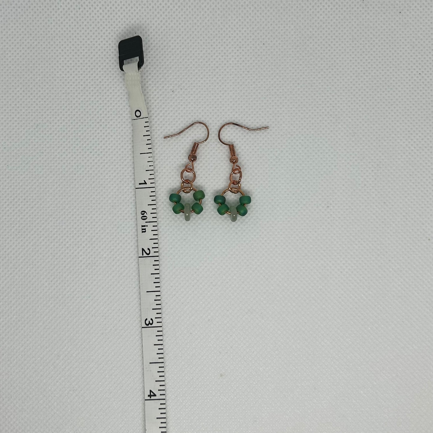 Glass Bead and Crystal Ring Dangle Earrings