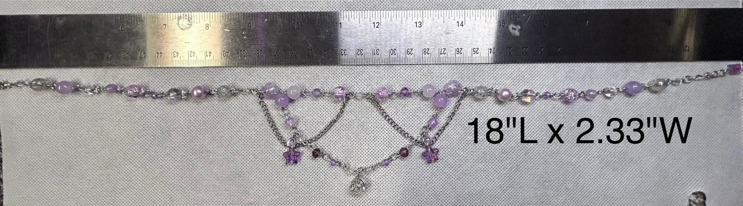 Pastel Purple and Silver Cluster Necklace